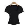 2024 Retro Slimming Women's Horseshoe Collar Tee
