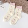 Autumn and winter thickened thermal socks Australian velvet medium tube women's socks pink velvet stacking socks mink velvet floor sleeping socks