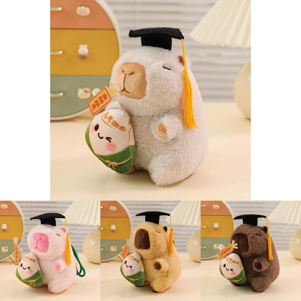 Capybara Plush Toy Soft Short Plush Stuffed Animal With Pp Cotton Fill Graduation Gift For Exam Success Students