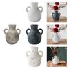 Rustic Ceramic Vase Display,Boho Decorative Pottery Ornaments Farmhouse Flower Vase for Office Desk Fireplace Entryway Christmas