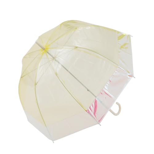 ogawa Aurora Long Umbrella, 60cm, Deep Vinyl Umbrella, LINEDROPS, Yellow, Cut-Apart, Birdcage Design, Manual Opening, Safety Cover, 8 Ribs, 54686
