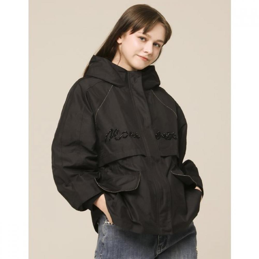 Son Jung Wan Lettering Embroidered Half Hood Jumper Zdj6161110