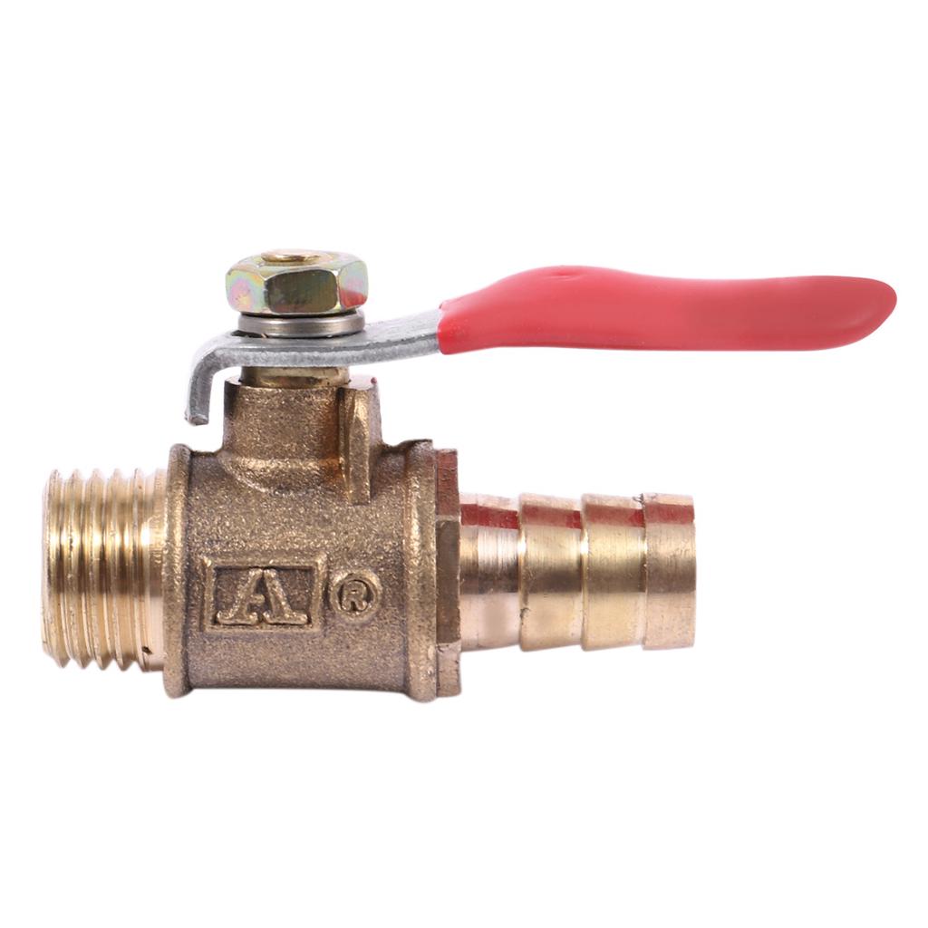 12mm Water G1//2 Male Thread Ball Valve Hose Barb Ball Valve Green Lever Handle Thicken Brass Pipe Ball Valve for Air