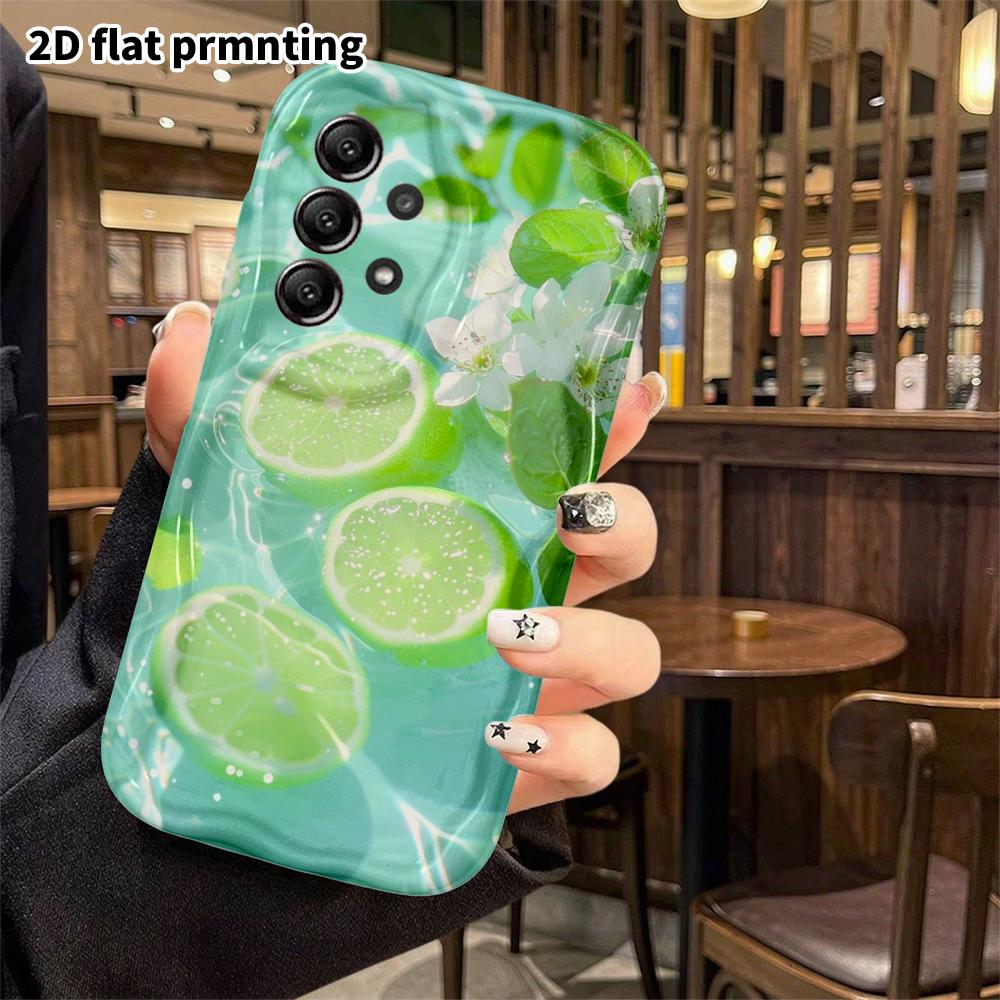 Phone Case: 2D Flat Samsung Galaxy A34 A35 S20 S22 S21 FE Plus Ultra Protective Case, Lime Splash, Christmas Halloween Holiday Gift