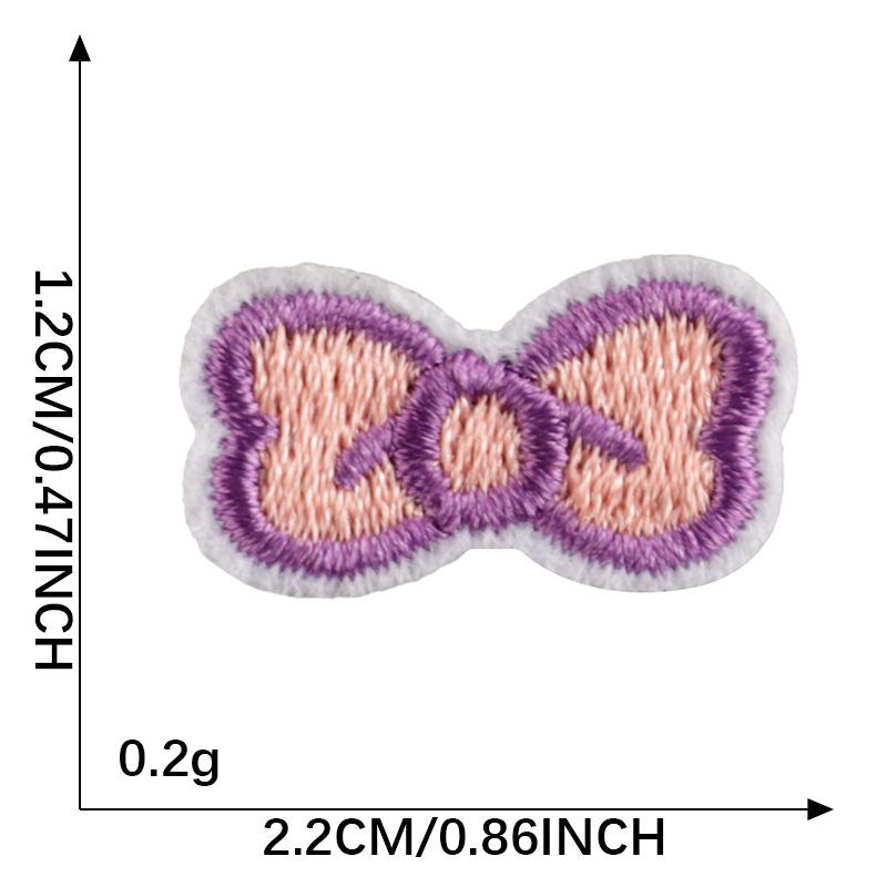 Patch de bordado de laço de desenho animado coreano para passar a ferro para acessórios DIY