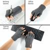 Fleece Lined Half Coverage Gloves Knit Half Finger Gloves Warm Knitted Fingerless Gloves  Winter