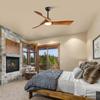 Sofucor Solid Wood  Ceiling Fan with LED Light, Remote Control, DC Power Supply, 132 cm, Timer, For Bedroom and Living Room