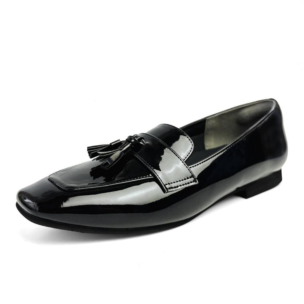 Heureux Tassel Patent Easy to Walk 2cm Comfortable for Commuting and Business Women's Loafers, Pump-Style, Elegant, Leather, Waterproof, Lightweight,