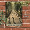 Paris Roubaix Cycling Race Vintage Metal Sign 2D Flat Tinplate Wall Art Retro Bicycle Decor for Living Room Bedroom Kitchen Hall