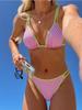 Zweiteiliger Bikini mit doppeltem Träger und Print, niedrige Taille, sexy, modisch für den Sommerurlaub