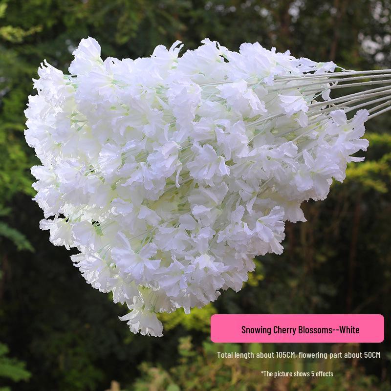 Silk Cherry Blossom Branch Artificial Vine: Floral Decoration for Weddings and Indoor Spaces