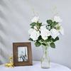Simulation Flower Rose Bouquet 7 Heads Flannel Rose Wedding Flower Arrangement Table Hand Bouquet Home Decoration Photography Props