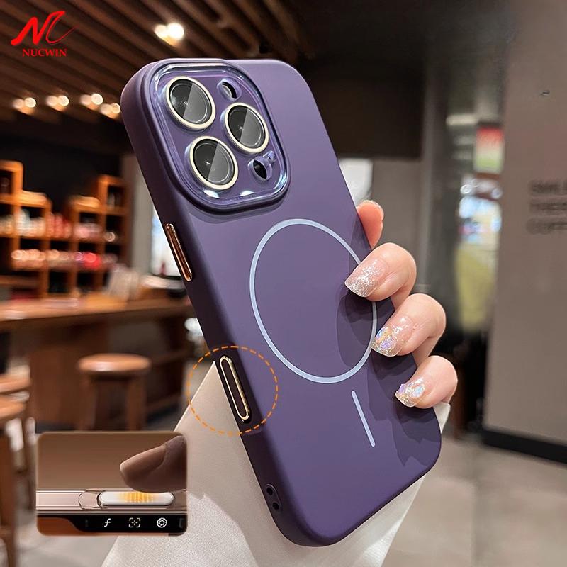 16Pro Max Magsafe Case for iPhone 16 Pro Max Camera Control Button Liquid Silicone Cover for iPhone 15 14 11 12 13 Pro Max Plus