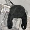 Handmade Crochet Wool Hat for Women Korean Style Ear Protection Scarf Integrated Retro Knitted Head Hat Winter Warm Flying Hat