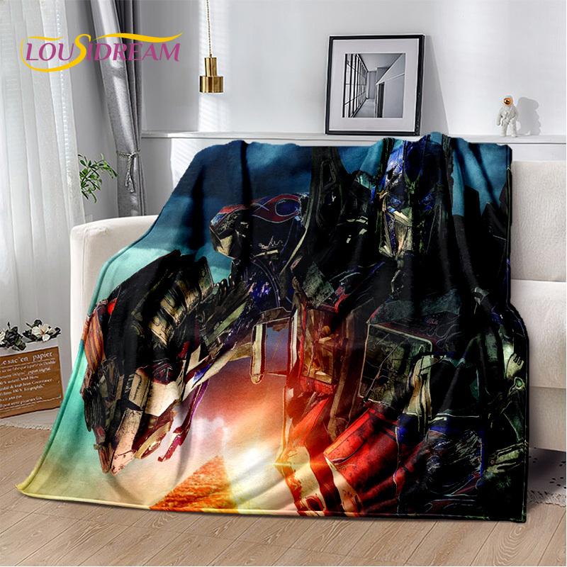 HD Cartoon T-Transformers  Autobots 3D Soft Blankets,Keep Warm Throw Blanket for Picnic Beds Sofa Home Bedroom Gifts Kids Hiking