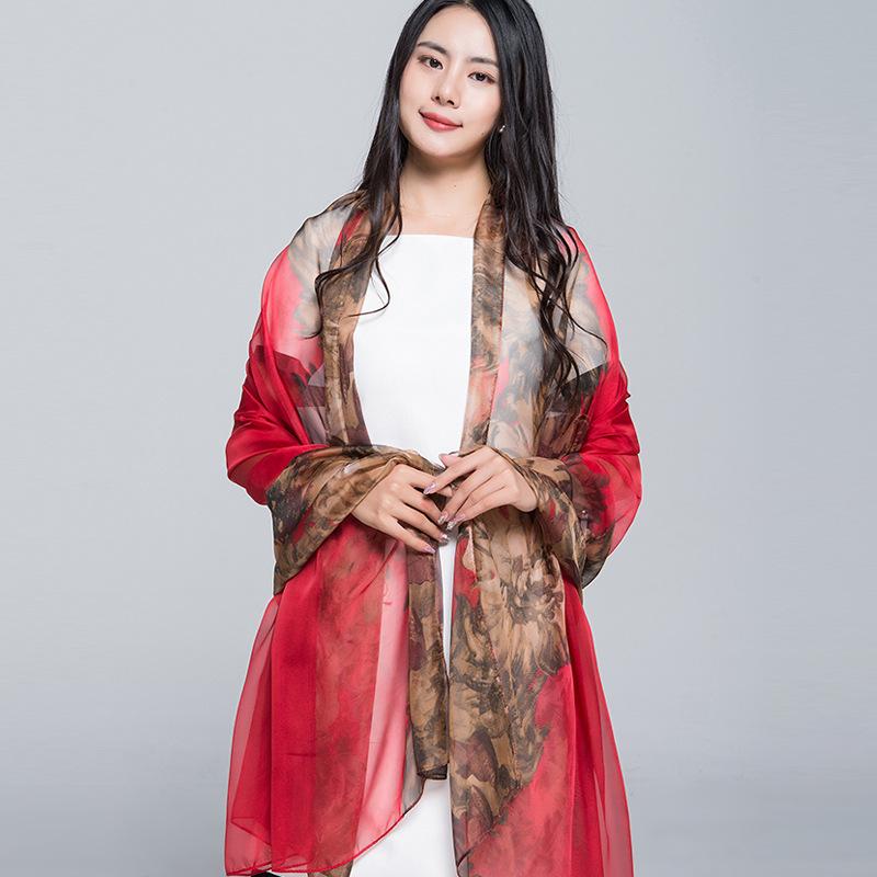 Extra Large Korean Style Chiffon Scarf - Versatile Beach Towel and Sun Protection Shawl for Women