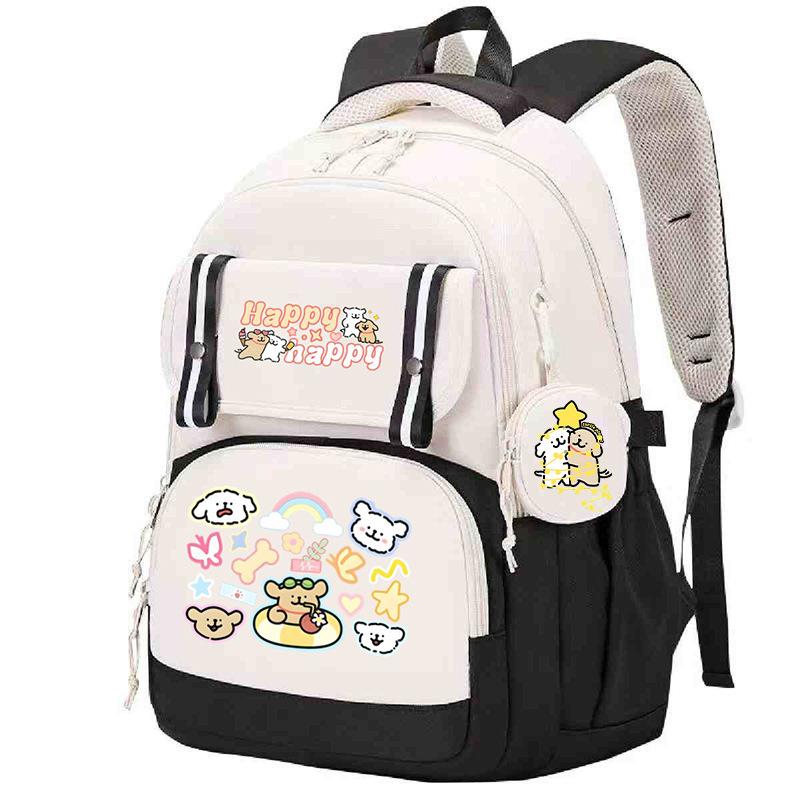 Line puppy cute college style schoolbag large capacity foreign trade campus junior high school students versatile children's backpack