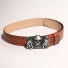 Women Punk Goth Rivet Black Jeans Unisex Men Belt Paw Skull Buckle Waistband