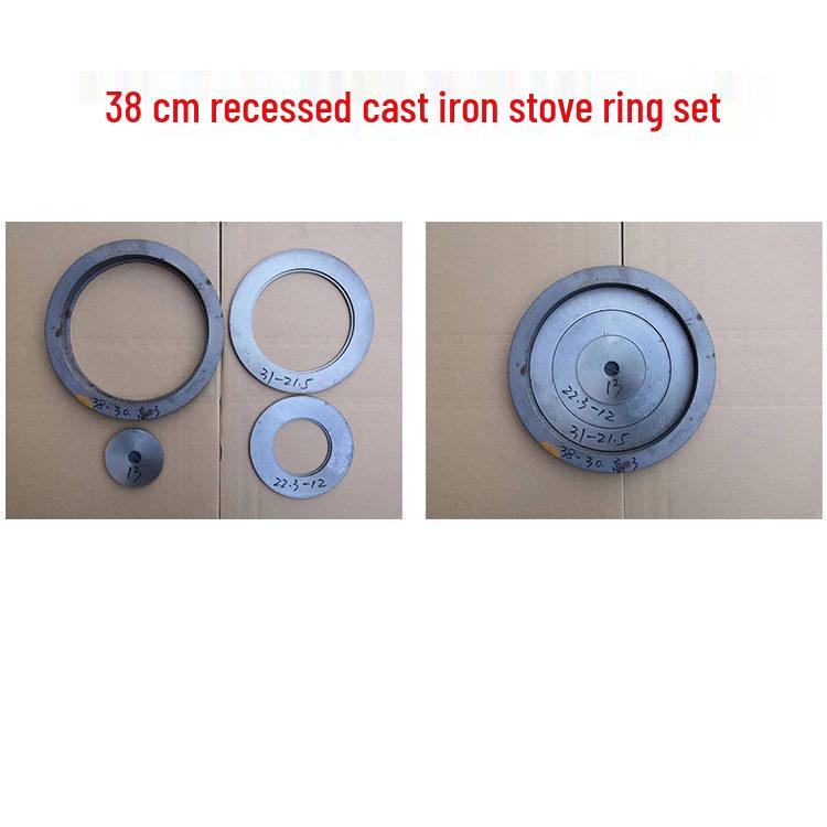 Cast Iron Firewood Stove Ring & Lid: Thickened Rustic Pot and Fire Pit Accessories