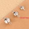 Glossy Surface Sterling Silver Magnetic Clasp Round Beads Jewelry Connector