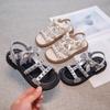 Girls Roman Sandals with Rivet Bow Kids Summer Beach Shoes Soft Sole Children Princess Dress Sandals for Party Wedding