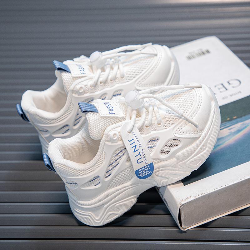 2025 summer and autumn new boys lightweight dad shoes children's fashion soft-soled white shoes girls casual sports shoes trend