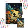 Halloween 5D DIY Diamond Art Painting Kit Ghost Cat Mushroom Home Wall Decor Handmade Gift Craft Kits for Adults Living Room Decor