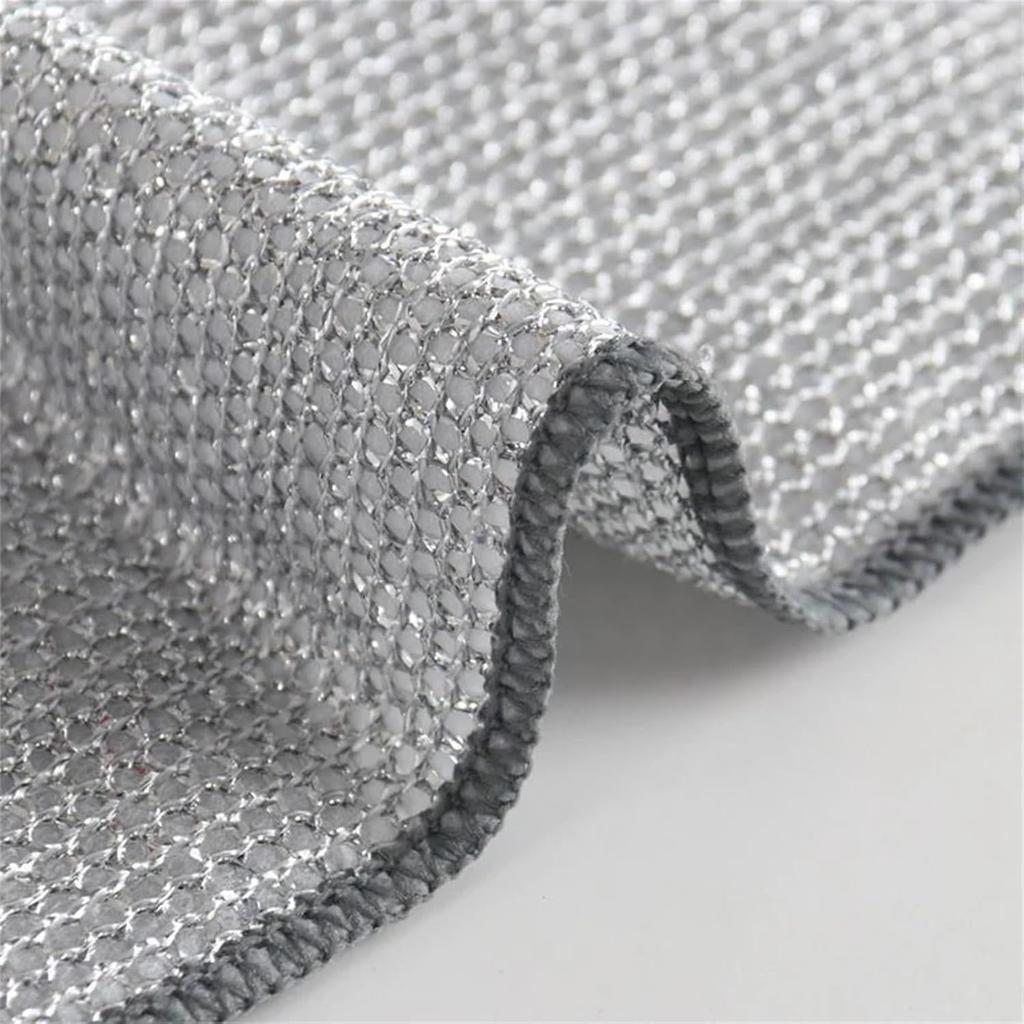 20pcs Non-Scratch Scrubbing Wire Dishwashing Rags, Microfiber Dish Cloths, Steel Wire Dish Towel, Resuable Dishwashing Rags for Wet and Dry