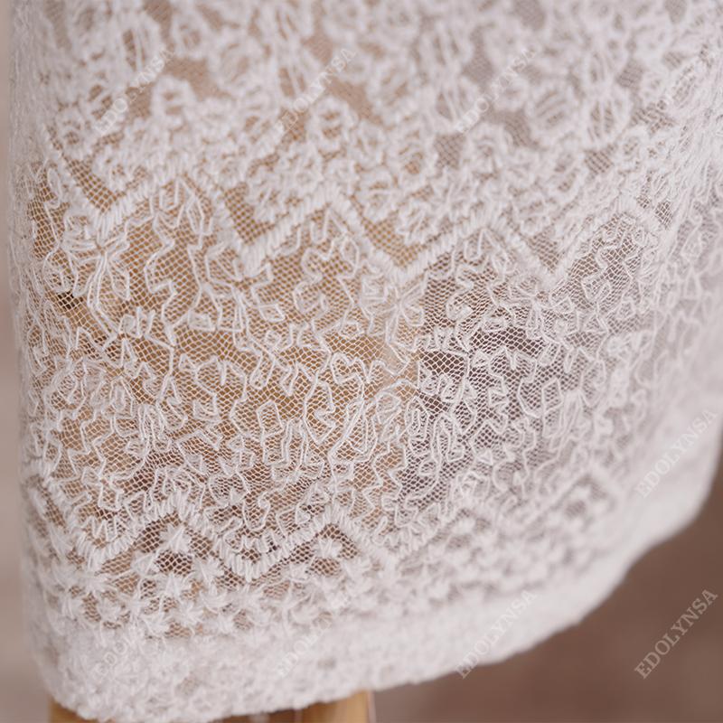 Weißes sexy Spitzenkleid vorne offen Sommer-Strandkleid in Übergröße mit selbstgegurtetem hohem Bund, Tunika für Damen, Strandkleidung, langes Kleid Q1301