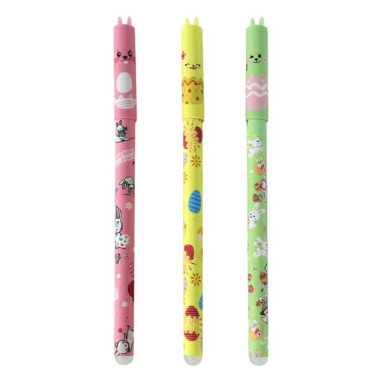 

Erasable Ballpoint Pen Cute Bunny Egg Pens And Easter 0.5mm Blue Ink Smooth Writing Pen 3pcs