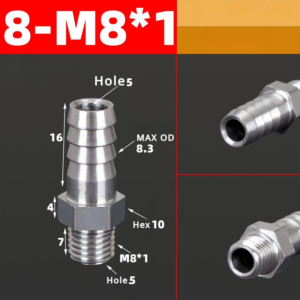 M3 M4 M5 M6 M8 M10 M12 M14 M16 Metric Male To 3 4 5 6 8 10 12 Mm Hose Barb Nipple 304 Stainless Steel Pipe Fitting Air Water Gas