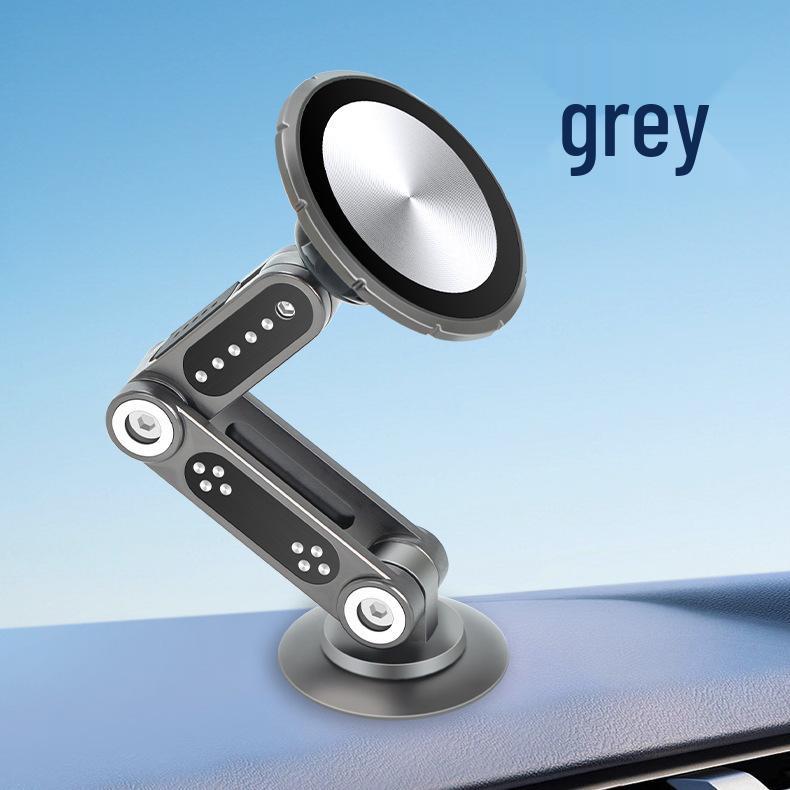 Foldable Magnetic Car Phone Holder with Air Freshener and Mechanical Arm