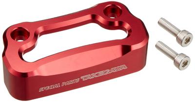 Special Parts Takegawa Aluminum Machined Master Cylinder Guard, Red, Universal Fit (APE50/APE100/GROM/Z125PRO/NINJA250R, Etc.) 06-08-3032