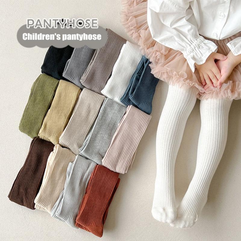 

Girls Pantyhose Children s Leggings Solid Color Vertical Striped Kids Pantyhose XL