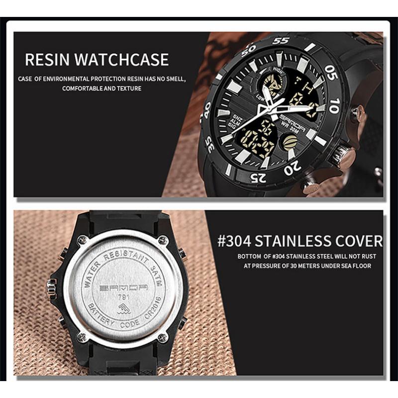 SANDA New Watch Genuine Fashion Sports Multifunctional Electronic Couple Popular Men's Luminous Watch