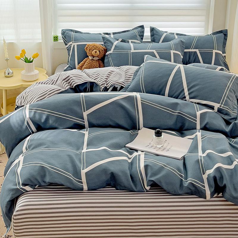 Bed Sheet Bedding Four-piece Set Thickened Brushed Quilt Cover Bed Dormitory Bedding Quilt Cover