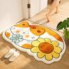 Cartoon Bathroom Door Floor Mat Bathroom Non-slip Foot Pad Imitation Cashmere Pad