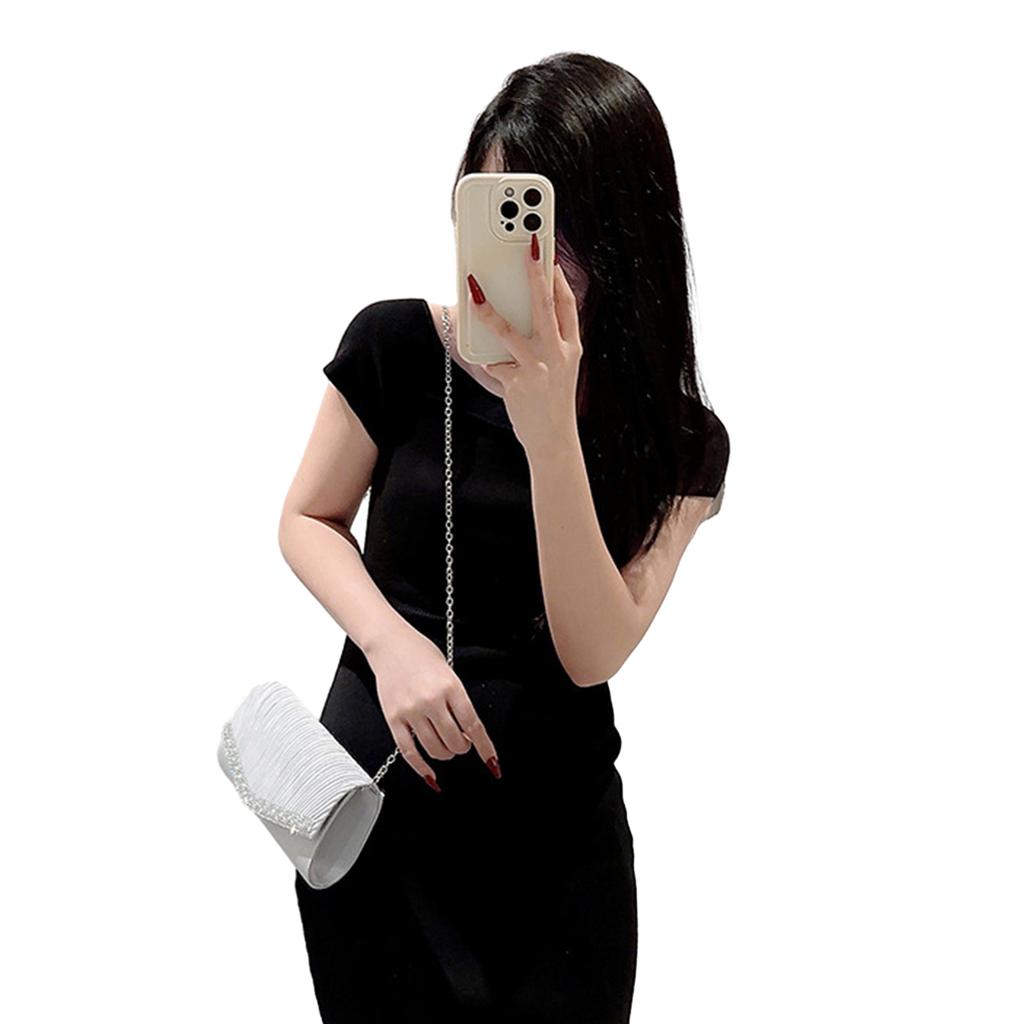 Fashion Women Pleated Evening Bag Party Banquet Bag for Ladies Wedding Clutches Handbag Shoulder Bag Chain Bags