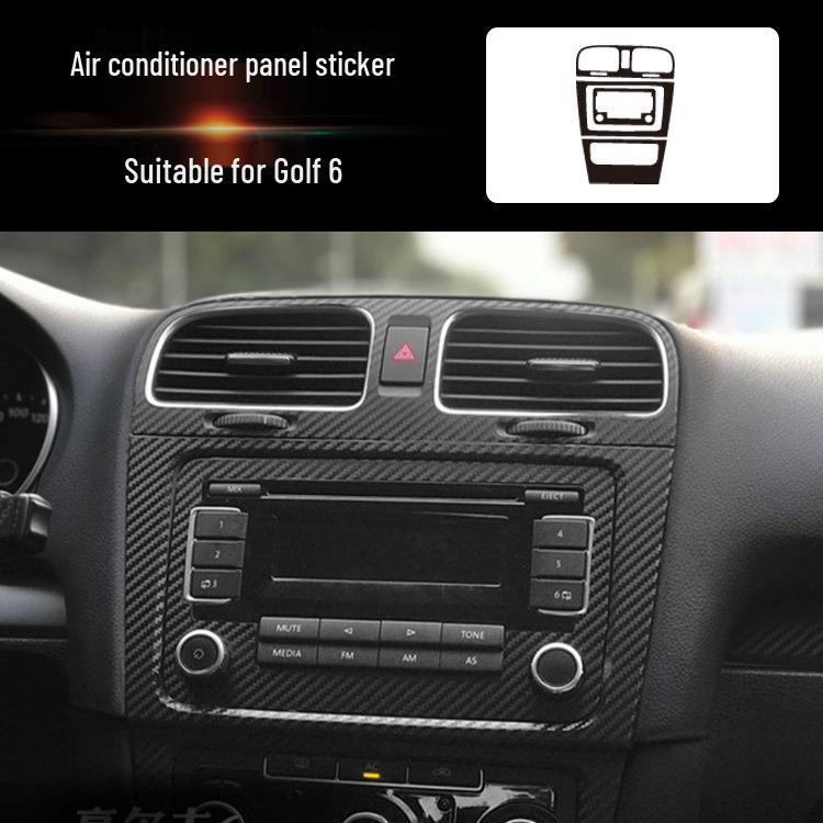 

Golf 6 Center Console Anti-Kick Carbon Fiber Sticker - Scratch Protector