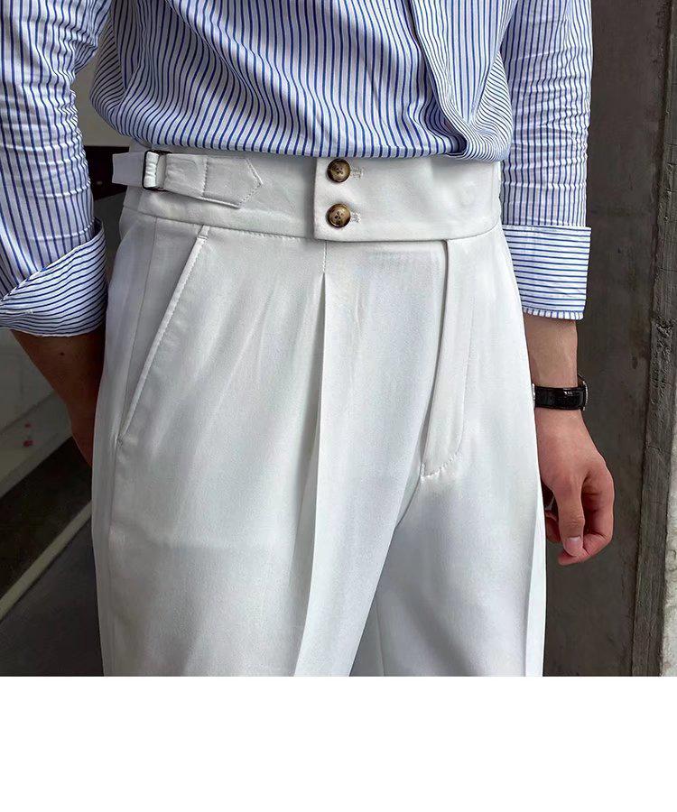 Men's Summer Slim Fit High Waist Casual Trousers