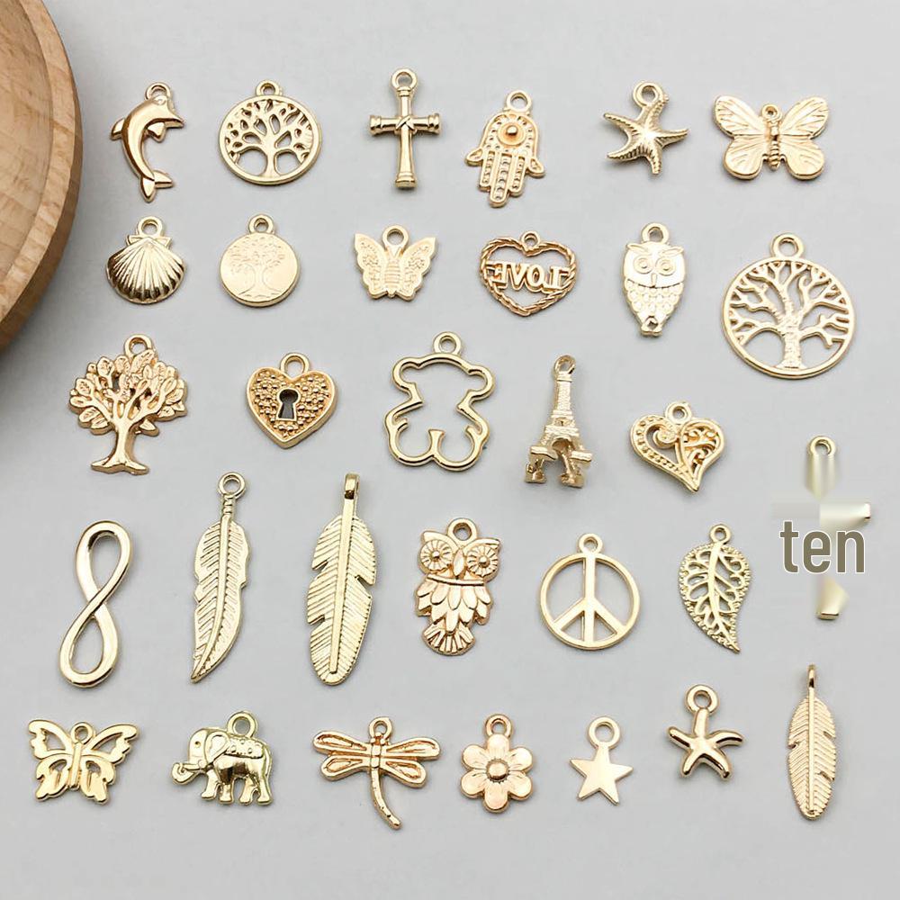 KC Gold Alloy Owl & Butterfly Pendant Charm for DIY Bracelets/Necklaces