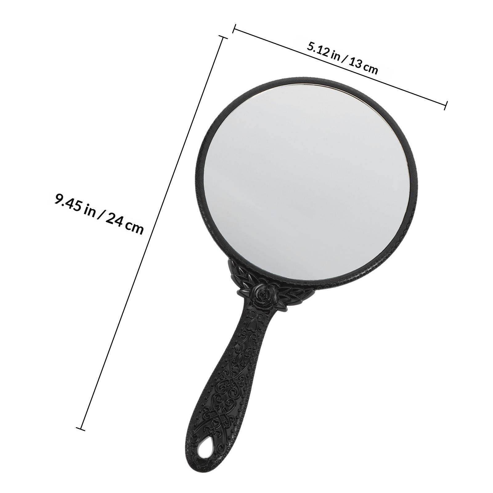 Elegant Rose Design Hand Mirror Retro Portable Handheld Makeup Mirror Lightweight Compact for Travel Home Office Use