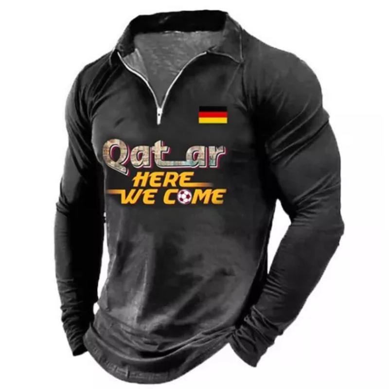 New POLO Shirt Zip Long-sleeved Lapel Men's Sweatshirt Casual Tops Tide