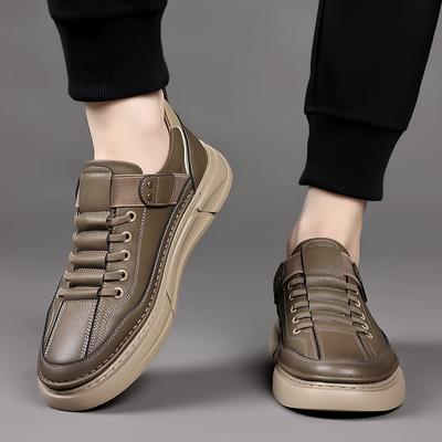 Quality Leather Fashion Casual Shoes Men Hand Sewn Thread Flats Lace Up Oxford Comfort Soft Sole Outdoor Sneakers Jogging Shoes