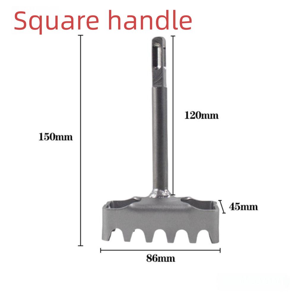 Portable Square Hole Punch Trapezoidal Teeth Multi-function Concrete Hole Bit Rectangle Slot Tool Square Hole Socket Sloter