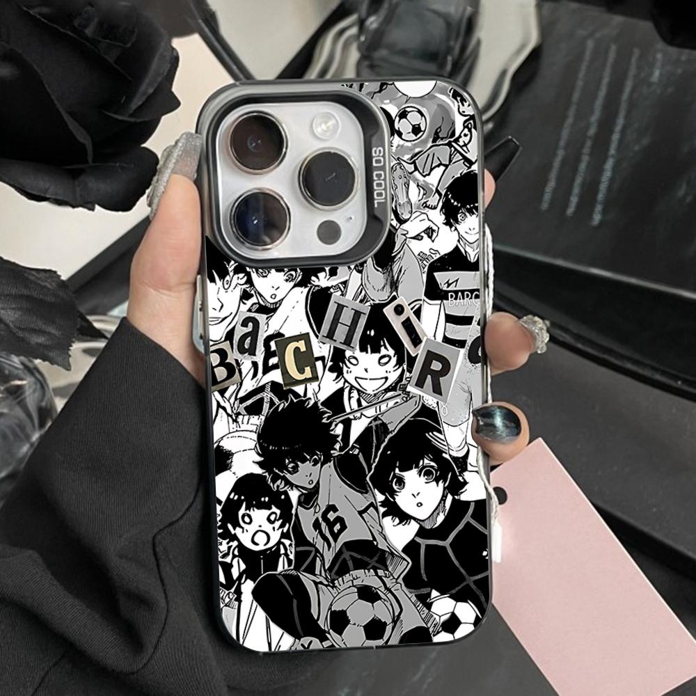 

Bachira Meguru B-Blue L-LockS Phone Case For iPhone 16,15,14,13,12,11,Pro,Max,Plus,Mini,XS,SE Anti Fall Black Matte Hard Bumper iPhone13