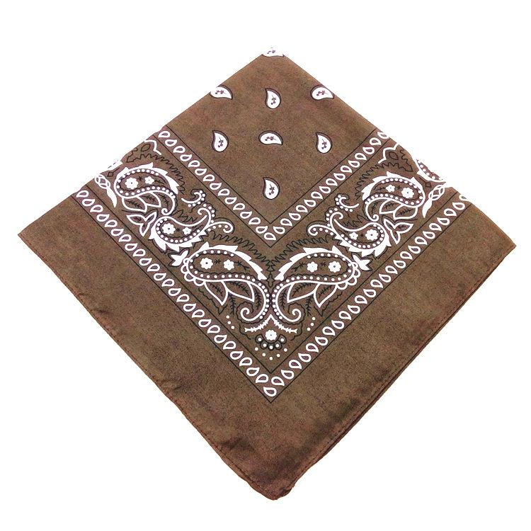 Mode Hip Hop Katoenen Bandana Vierkante Sjaal 54cm*54cm Zwart Rood Paisley Hoofdband Gedrukt Voor Vrouwen/Mannen/Jongens/Meisjes gray