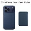 For Magsafe Premium Tech Woven Leather Case For iPhone 18 17 16 15 14 13 12 Pro Max With Magnetic Card Holder Shockproof Cover