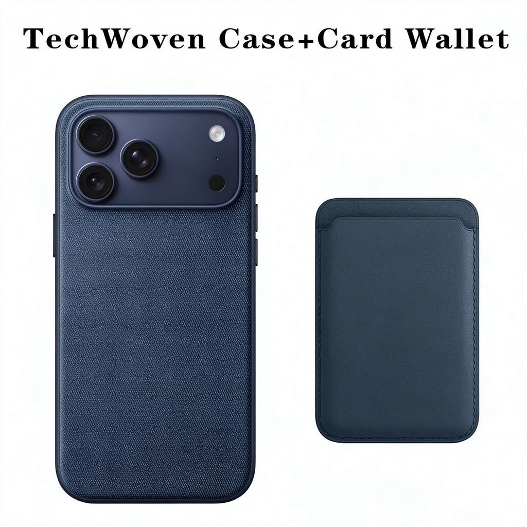 For Magsafe Premium Tech Woven Leather Case For iPhone 18 17 16 15 14 13 12 Pro Max With Magnetic Card Holder Shockproof Cover