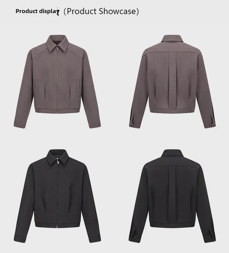 Korean-Style Men's Autumn/Winter Casual Loose Short Coat with Wide Lapel